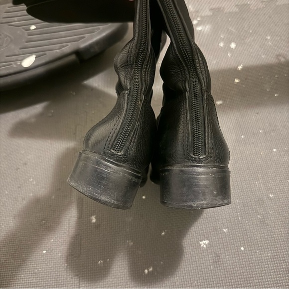 Tory Burch Black Christy Tumbled Leather Stretch Riding Boots - Picture 8 of 11